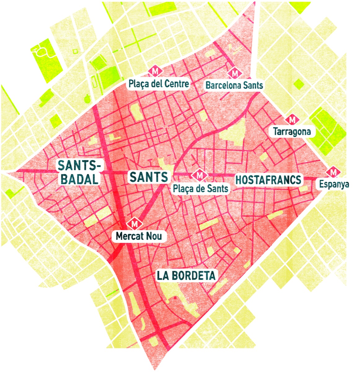 Barrios de Sants, Hostafrancs, La Bordeta y Badal